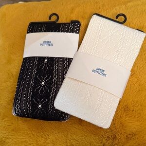 Urban Outfitters Black and white Knit Tights